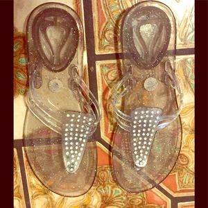 ❤️$5 Jelly glitter Sandal Thongs 6M